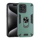 For Motorola Edge 40 Pro Shockproof Metal Ring Holder Phone Case(Green) - 1