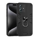 For Motorola Moto G 2023 5G Shockproof Metal Ring Holder Phone Case(Black) - 1