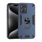 For Motorola Moto G 2023 5G Shockproof Metal Ring Holder Phone Case(Blue) - 1