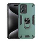 For Motorola Moto G 2023 5G Shockproof Metal Ring Holder Phone Case(Green) - 1