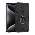 For Motorola Moto G Play 2023 Shockproof Metal Ring Holder Phone Case(Black) - 1