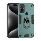 For Motorola Moto G Play 2023 Shockproof Metal Ring Holder Phone Case(Green) - 1