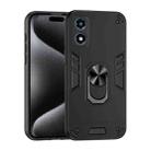 For Motorola Moto G Play 2024 Shockproof Metal Ring Holder Phone Case(Black) - 1