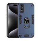For Motorola Moto G Play 2024 Shockproof Metal Ring Holder Phone Case(Blue) - 1