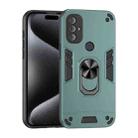 For Motorola Moto G Power 2022 Shockproof Metal Ring Holder Phone Case(Green) - 1