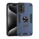 For Motorola Moto G Power 2024 Shockproof Metal Ring Holder Phone Case(Blue) - 1