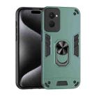 For Motorola Moto G Power 2024 Shockproof Metal Ring Holder Phone Case(Green) - 1