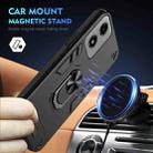 For Motorola Moto G04 Shockproof Metal Ring Holder Phone Case(Black) - 2