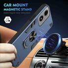 For Motorola Moto G04 Shockproof Metal Ring Holder Phone Case(Blue) - 2