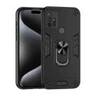 For Motorola Moto G10 Shockproof Metal Ring Holder Phone Case(Black) - 1