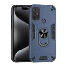For Motorola Moto G10 Shockproof Metal Ring Holder Phone Case(Blue) - 1