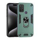 For Motorola Moto G10 Shockproof Metal Ring Holder Phone Case(Green) - 1