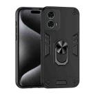 For Motorola Moto G24 Power Shockproof Metal Ring Holder Phone Case(Black) - 1