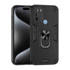 For Motorola Moto G31 Shockproof Metal Ring Holder Phone Case(Black) - 1