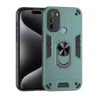 For Motorola Moto G31 Shockproof Metal Ring Holder Phone Case(Green) - 1