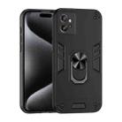 For Motorola Moto G32 Shockproof Metal Ring Holder Phone Case(Black) - 1