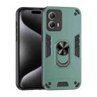 For Motorola Moto G53 Shockproof Metal Ring Holder Phone Case(Green) - 1