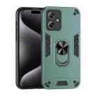 For Motorola Moto G54 Shockproof Metal Ring Holder Phone Case(Green) - 1