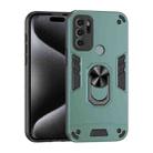 For Motorola Moto G60s Shockproof Metal Ring Holder Phone Case(Green) - 1