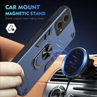 For Motorola Moto G85 Shockproof Metal Ring Holder Phone Case(Blue) - 2