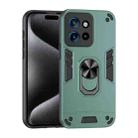 For Motorola Edge 50 Neo Shockproof Metal Ring Holder Phone Case(Green) - 1