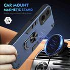 For Motorola Moto G35 Shockproof Metal Ring Holder Phone Case(Blue) - 2
