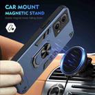 For Motorola Edge 2024 Shockproof Metal Ring Holder Phone Case(Blue) - 2