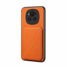 For Honor Magic6 5G D04 Calf Texture Dual Card Slot Holder Phone Case(Orange) - 1