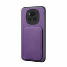 For Honor Magic6 5G D04 Calf Texture Dual Card Slot Holder Phone Case(Purple) - 1