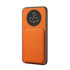 For Honor Magic5 5G D04 Calf Texture Dual Card Slot Holder Phone Case(Orange) - 1