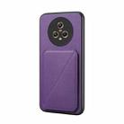 For Honor Magic5 5G D04 Calf Texture Dual Card Slot Holder Phone Case(Purple) - 1