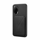 For Honor 100 Pro D04 Calf Texture Dual Card Slot Holder Phone Case(Black) - 1