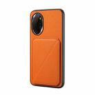 For Honor 100 Pro D04 Calf Texture Dual Card Slot Holder Phone Case(Orange) - 1