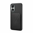 For Honor 90 D04 Calf Texture Dual Card Slot Holder Phone Case(Black) - 1