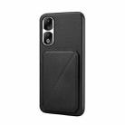 For Honor 90 Pro D04 Calf Texture Dual Card Slot Holder Phone Case(Black) - 1