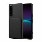 For Sony Xperia 1 IV D04 Calf Texture Dual Card Slot Holder Phone Case(Black) - 1