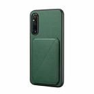 For Sony Xperia 1 V D04 Calf Texture Dual Card Slot Holder Phone Case(Green) - 1