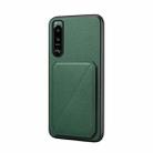 For Sony Xperia 5 III D04 Calf Texture Dual Card Slot Holder Phone Case(Green) - 1