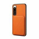 For Sony Xperia 5 IV D04 Calf Texture Dual Card Slot Holder Phone Case(Orange) - 1
