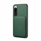 For Sony Xperia 5 IV D04 Calf Texture Dual Card Slot Holder Phone Case(Green) - 1