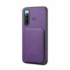 For Sony Xperia 10 IV D04 Calf Texture Dual Card Slot Holder Phone Case(Purple) - 1