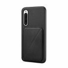 For Sony Xperia 10 V D04 Calf Texture Dual Card Slot Holder Phone Case(Black) - 1