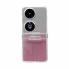 For Huawei P50 Pocket Skin Feel PC Flash Paper Shockproof Phone Case(Pink Silver Gradient) - 1