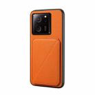 For Xiaomi 13T / 13T Pro / Redmi K60 Ultra D04 Calf Texture Dual Card Slot Holder Phone Case(Orange) - 1