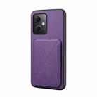 For Xiaomi Redmi Note 12 5G Global/Note 12R Pro D04 Calf Texture Dual Card Slot Holder Phone Case(Purple) - 1