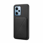 For Xiaomi Redmi Note 12 Pro 5G Global D04 Calf Texture Dual Card Slot Holder Phone Case(Black) - 1