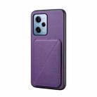 For Xiaomi Redmi Note 12 Pro 5G Global D04 Calf Texture Dual Card Slot Holder Phone Case(Purple) - 1