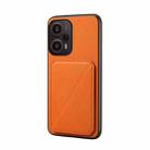 For Xiaomi Redmi Note 12 Turbo / Poco F5 D04 Calf Texture Dual Card Slot Holder Phone Case(Orange) - 1