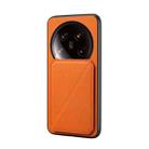 For Xiaomi 14 Ultra D04 Calf Texture Dual Card Slot Holder Phone Case(Orange) - 1