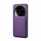 For Xiaomi 14 Ultra D04 Calf Texture Dual Card Slot Holder Phone Case(Purple) - 1